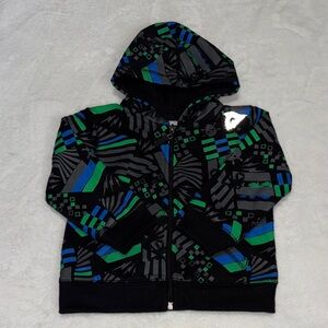 (2 for $10) SOM Geometric Pattern Hoodie - Black, Green, Blue